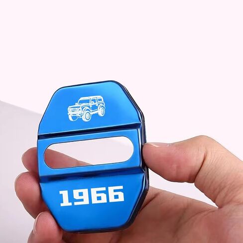 4Pcs Car Lock Latchs Cover Decoration Emblem Decal Fit for Ford Bronco 2 and 4 Door Stainless Steel Door Lock Protection Cover Parts Interior Accessories (Black) in Kuwait