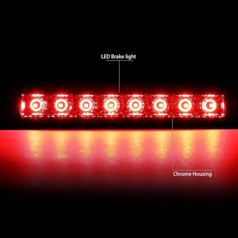 DNA MOTORING 3BL-PAT07-LED-SM عدسة مدخنة LED عالية التركيب ضوء الفرامل الثالث [متوافق مع 07-17 Jeep Patriot] in Saudi Arabia