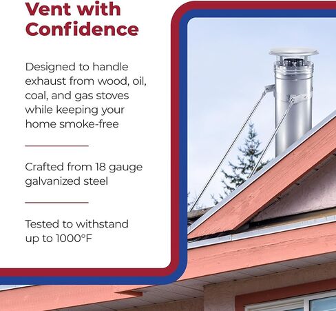 DuraVent 6DP-24SS DuraPlus Stainless Steel Chimney Pipe, 6'' x 24'' in Saudi Arabia