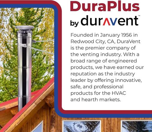 DuraVent 6DP-24SS DuraPlus Stainless Steel Chimney Pipe, 6'' x 24'' in Saudi Arabia