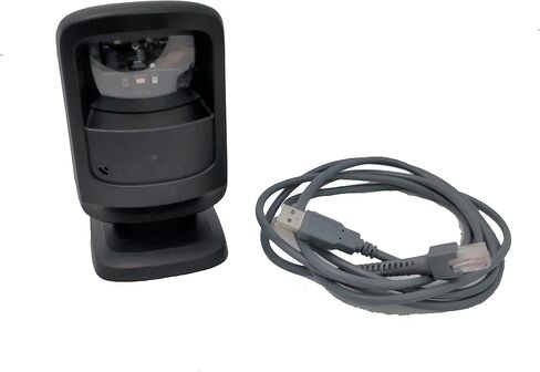 قارئ باركود سطح المكتب LED متعدد الاتجاهات سلكي من سيمبول DS9208 مع واجهة مضيف USB وكابل 7 بوصات، 5 فولت تيار مستمر، أسود (متجدد) in Kuwait