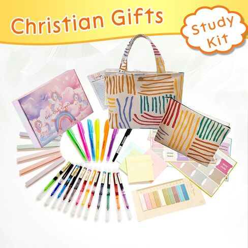 Bible Journaling Kit for Women, Highlighters and Pens, Tabs, Pencil Case, Markers, Bible Study Supplies, Annotation Kit, Christian Gifts (Multicolor) in Saudi Arabia