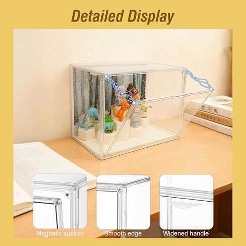 حافظات عرض أكريليك شفافة للمقتنيات مع ضوء LED، مشهد DIY، مع خلفية، بدون غبار، بدون رطوبة، لخزانة عرض مجموعة الأشكال (27*17*22 سم/10.6×6.7×8.6 بوصة) in Saudi Arabia