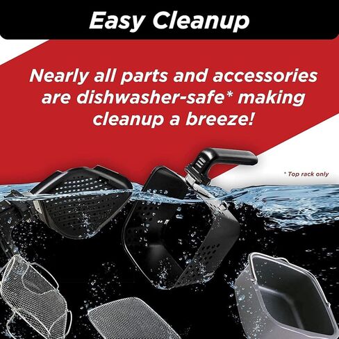 مقلاة هوائية Nuwave Brio 10 في 1، سعة مقلاة هوائية 6 QT مع مسبار ذكي، خبز شواء مشوي للوجبات السريعة، أدوات تحكم رقمية بلمسة واحدة، مقلاة قوية 1800 واط، 100 وصفة، مقسم قابل للإزالة وطاسة شواء in Kuwait