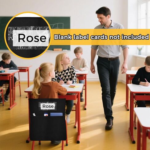 24 PCS Chair Pockets for Classrooms,19.5"x16.5" Seat Sacks for Classroom Chairs K-2, Classroom Student Chair Pockets for Kindergarten, Classroom,School, and Home Seating Storage，Black. in Saudi Arabia