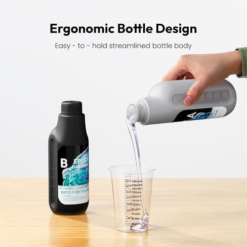 راتنجات الايبوكسي، راتنجات 32oz مجموعة راتنجات الايبوكسي لقالب صب المجوهرات وصناعة طلاء الخشب، صناعة يدوية، كريستال شفاف، عالي اللمعان غير اصفرار بدون فقاعات in Kuwait