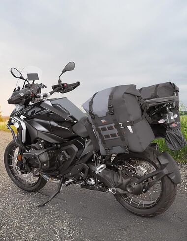 KEMIMOTO PVC Waterproof Motorcycle Saddlebags with Bottle Holders 52L(26Lx2) Adventure Sport Bike Luggage Bag Saddle Bags Side Bags for Motorbike Travel Detachable Motorcycle Bag in Saudi Arabia
