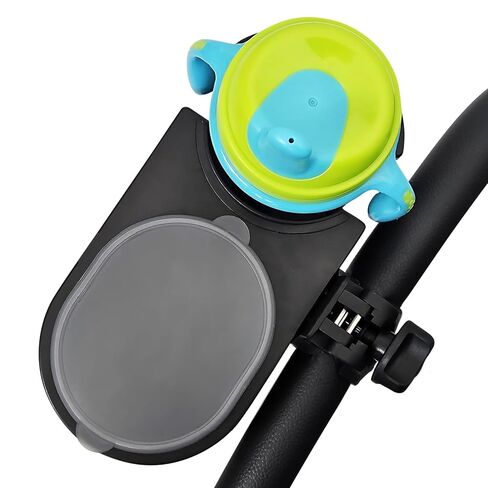 liuliuby Stroller Snack Tray - Universal Stroller Cup Holder and Snack Bowl for Baby & Toddler - Angle Adjustable Snack and Drink Organizer for Belly Bar, Stroller Frames - Comes with Snack Container in Kuwait