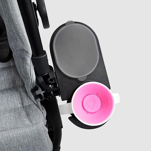 liuliuby Stroller Snack Tray - Universal Stroller Cup Holder and Snack Bowl for Baby & Toddler - Angle Adjustable Snack and Drink Organizer for Belly Bar, Stroller Frames - Comes with Snack Container in Kuwait