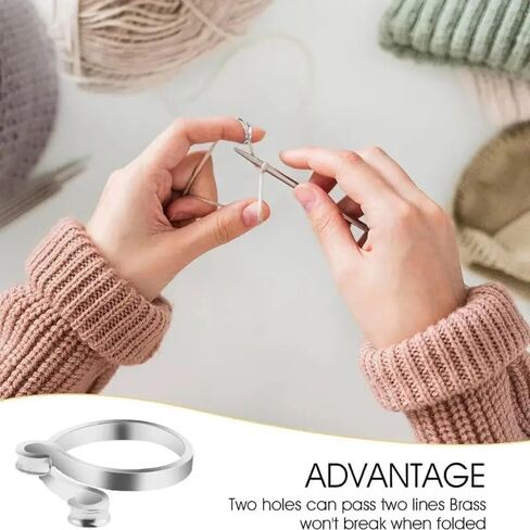 2pcs Adjustable Knitting Crochet Loop Ring Knittied Yarn Guide Finger Faster Holder Thimble Crocheters Thread Ring Sewing Tools in Saudi Arabia