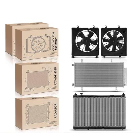 Replacement Parts for 4pcs Radiator&AC Condenser&Cooling Fan Kit for Honda Fit 2015-2020 L4 1.5L Mod-AP88P-40832 in Saudi Arabia