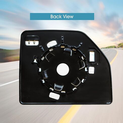 BOOLEE Passenger Right Side Heated Upper Mirror Glass Replacement fit for 2015-2020 Ford F150 2017-2020 F250 F350 F450 F550 Super Duty Towing Mirror Flat Glass with Back Plastic Plate RH in Kuwait