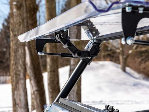 SuperATV Scratch Resistant 3-in-1 Flip Windshield for 2021+ Polaris RZR Trail 900, S 900, S 1000, Open, Vented Or Fully Closed, 1/4" Polycarbonate 250x Stronger than Glass, USA Made in Saudi Arabia
