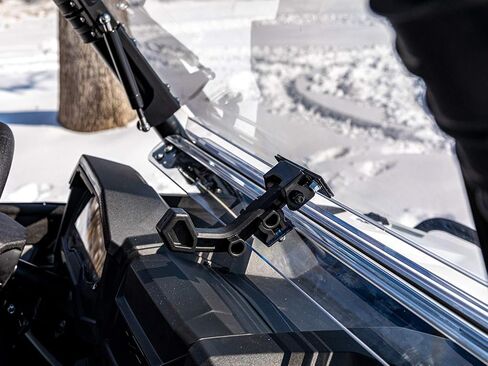 SuperATV Scratch Resistant 3-in-1 Flip Windshield for 2021+ Polaris RZR Trail 900, S 900, S 1000, Open, Vented Or Fully Closed, 1/4" Polycarbonate 250x Stronger than Glass, USA Made in Saudi Arabia