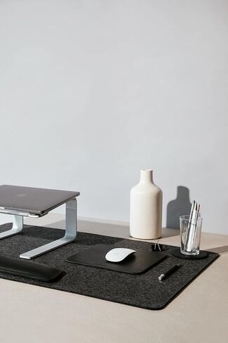 Graf Lantz Mosen Large Merino Wool Felt Desk Pad, Luxury Non-Slip Desk Mat, Blotter for Office and Home, 31W x 19H, Charcoal in Kuwait