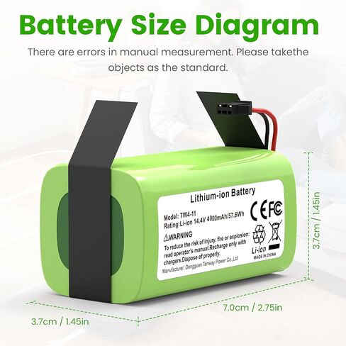 Fancy Buying 14.4V 4000mAh Replacement Battery Compatible with Ecovacs Deebot N79S, 500, N79, DN622 and Eufy RoboVac 11S, 11S MAX, 15C MAX, RoboVac 30, 30C Robot Vacuum Cleaners in Kuwait