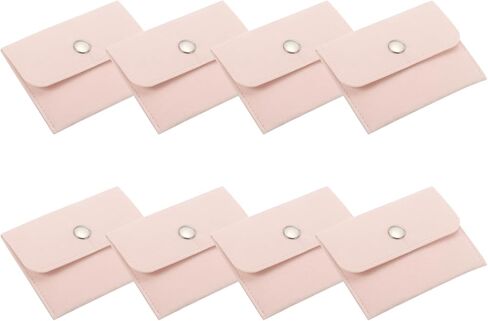 PATIKIL 3x3 Inch Velvet Jewelry Pouch, 8 Pack Velvet Pouches Snap Button Portable Storage Bag for Earrings Bracelets Necklaces Rings Watch, Red in Saudi Arabia