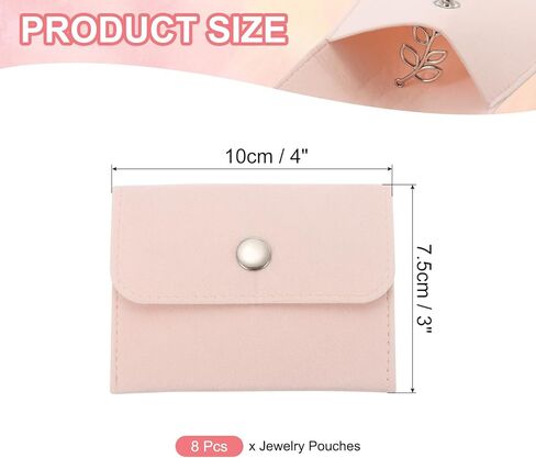 PATIKIL 3x3 Inch Velvet Jewelry Pouch, 8 Pack Velvet Pouches Snap Button Portable Storage Bag for Earrings Bracelets Necklaces Rings Watch, Red in Saudi Arabia