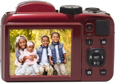 Kodak KODAK PIXPRO AZ255-RD 16MP Digital Camera 25X Optical Zoom 24mm Wide Angle Lens Image Stabilization 1080P Full HD Video 3" LCD Vlogging, with Bag & 32GB SD Card + Reader in Saudi Arabia