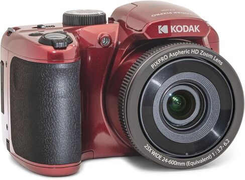 Kodak KODAK PIXPRO AZ255-RD 16MP Digital Camera 25X Optical Zoom 24mm Wide Angle Lens Image Stabilization 1080P Full HD Video 3" LCD Vlogging, with Bag & 32GB SD Card + Reader in Saudi Arabia