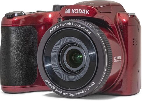 Kodak KODAK PIXPRO AZ255-RD 16MP Digital Camera 25X Optical Zoom 24mm Wide Angle Lens Image Stabilization 1080P Full HD Video 3" LCD Vlogging, with Bag & 32GB SD Card + Reader in Saudi Arabia