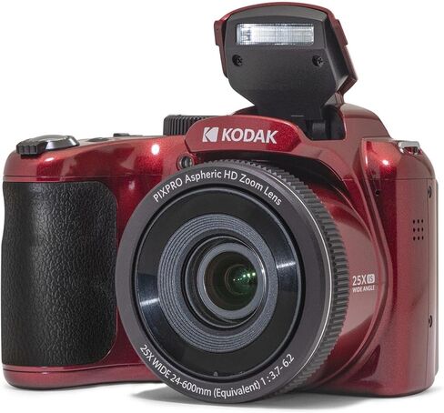 Kodak KODAK PIXPRO AZ255-RD 16MP Digital Camera 25X Optical Zoom 24mm Wide Angle Lens Image Stabilization 1080P Full HD Video 3" LCD Vlogging, with Bag & 32GB SD Card + Reader in Saudi Arabia