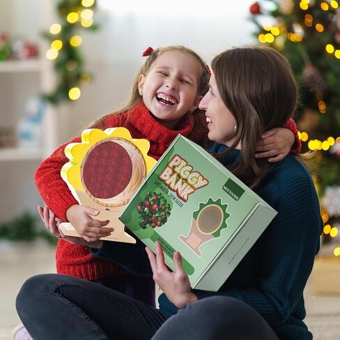Wooden Money Bank for Boys Girls Large Piggy Bank for Kid Adult, Cute Unbreakable Wood Money Box with Acrylic Clear Sides, Money Saving Box Jar Personalized Gifts, Summer-Green in Saudi Arabia