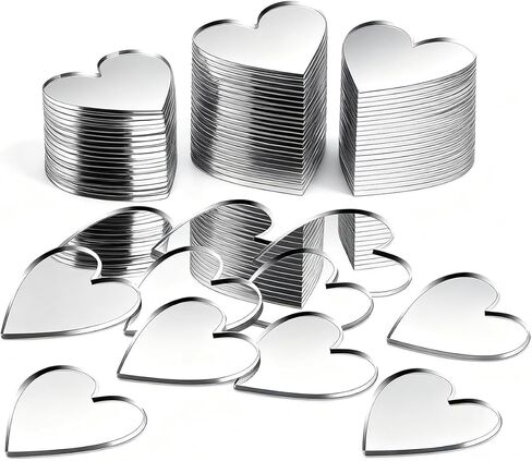 100 قطعة من بلاط مرآة على شكل قلب صغير الحجم، بلاط مرآة صغير من الأكريليك الفسيفساء DIY لمشاريع الفنون والحرف اليدوية، والسفر، والتأطير، ومستلزمات المنزل في الغرفة، وطاولة الحائط، وديكور الحمام للمطبخ (100 قطعة، 1 بوصة) in Kuwait