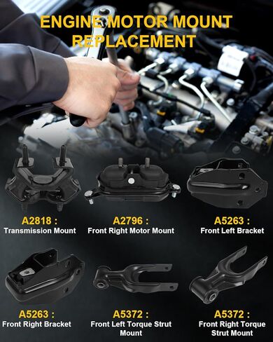 OCPTY 6PCS Engine Motor Mount and Transmission Mount and Torque Strut Mount Set Compatible for Chevrolet Impala 2006-2011, for Monte Carlo 2006-2007 3.5L # A2818 A2796 A5263 A5263 A5372 A5372 in Saudi Arabia