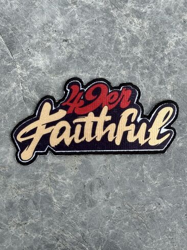 Mamastory Rugby Fans San Francisco Faithful to The Bay Sublimation Heat Transfer Patch American Football Iron On Sew On for Clothing Backpacks Jeans Motorcycle Sew On Custom Jackets Hats Tactical Bags in Saudi Arabia