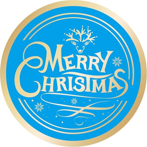 120pcs Christmas Labels Stickers, 2" Large Round Merry Christmas Gold Foil Seals Adhesive Xmas Decorative Stickers Label for Gift Tags Cards Envelopes Boxes (Red Gold) in Kuwait