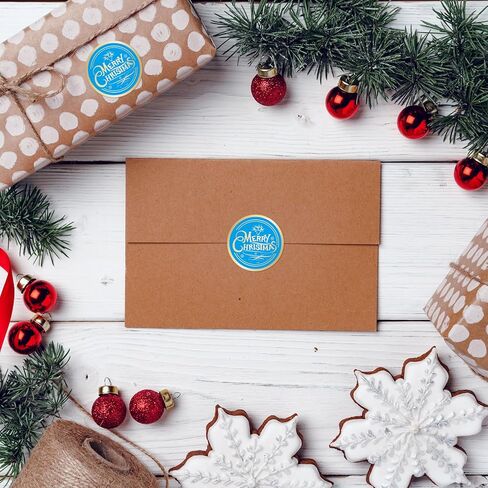120pcs Christmas Labels Stickers, 2" Large Round Merry Christmas Gold Foil Seals Adhesive Xmas Decorative Stickers Label for Gift Tags Cards Envelopes Boxes (Red Gold) in Kuwait