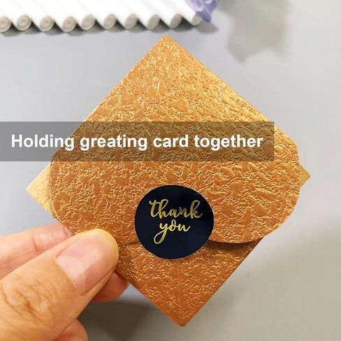 1000Pcs Black and Gold Thank You Stickers 1 Inch,Black Gold Round Envelope Sticker Seals Self-Adhesive Labels for Wedding Favors and Napkins,Envelopes,Gift Bags,Packaging Orders,Small Business in Saudi Arabia