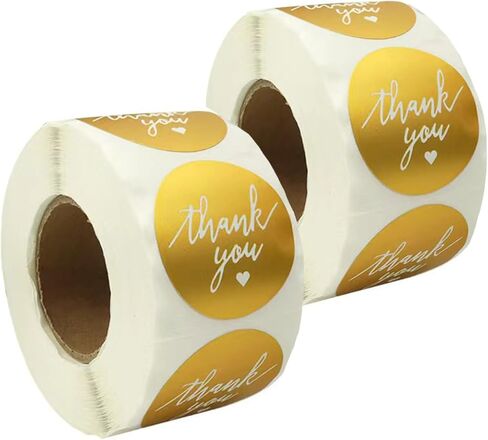 1000Pcs Black and Gold Thank You Stickers 1 Inch,Black Gold Round Envelope Sticker Seals Self-Adhesive Labels for Wedding Favors and Napkins,Envelopes,Gift Bags,Packaging Orders,Small Business in Saudi Arabia