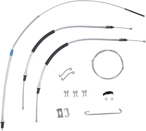 (B-1-2) Inline Tube Complete Parking Brake Cable Set in OE Steel Compatible with 68-72 Chevelle SS Turbo T400 in Saudi Arabia