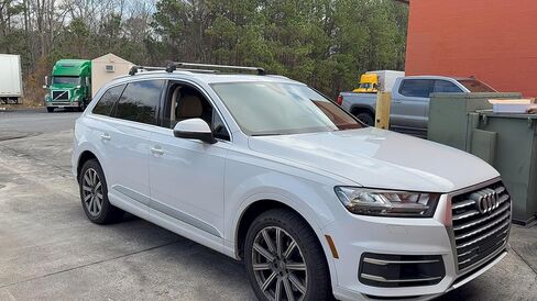 قضبان متقاطعة لحامل السقف لسيارة Audi Q7، تصميم فتحة T من الألومنيوم، قابلة للقفل، تناسب القضبان المدمجة المتدفقة للخدمة الشاقة سعة تحميل 330 رطل (فضي، الجيل الثاني (Typ 4M): 2015–Up) in Kuwait
