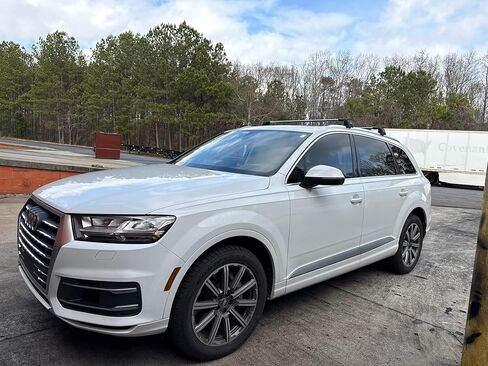 قضبان متقاطعة لحامل السقف لسيارة Audi Q7، تصميم فتحة T من الألومنيوم، قابلة للقفل، تناسب القضبان المدمجة المتدفقة للخدمة الشاقة سعة تحميل 330 رطل (فضي، الجيل الثاني (Typ 4M): 2015–Up) in Kuwait