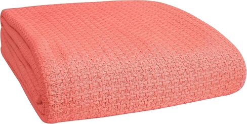 BELIZZI HOME 100 Cotton Bed Blanket, Breathable Bed Blanket Twin Size, Cotton Thermal Blankets Twin, Perfect for Layering Any Bed for All Season, Baby Pink in Saudi Arabia