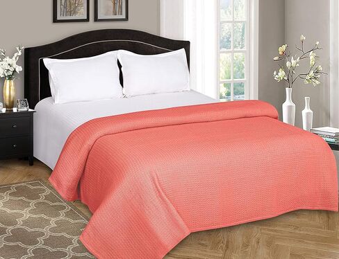 BELIZZI HOME 100 Cotton Bed Blanket, Breathable Bed Blanket Twin Size, Cotton Thermal Blankets Twin, Perfect for Layering Any Bed for All Season, Baby Pink in Saudi Arabia
