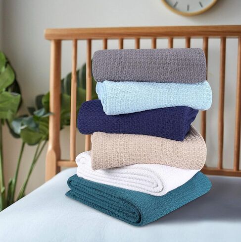 BELIZZI HOME 100 Cotton Bed Blanket, Breathable Bed Blanket Twin Size, Cotton Thermal Blankets Twin, Perfect for Layering Any Bed for All Season, Baby Pink in Saudi Arabia