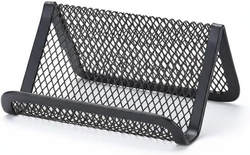 Metal Mesh Business Card Holder for Desk – Professional Business Card Stand, Organizer & Display Rack | Holds 30–50 Cards | Office Desk Accessories & Organizer for Business Cards, (1 Pack) in Saudi Arabia
