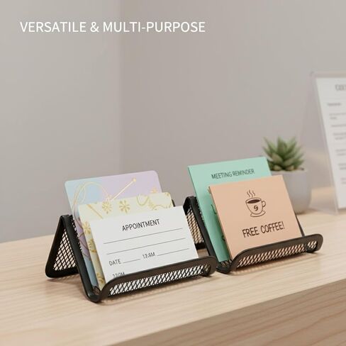 Metal Mesh Business Card Holder for Desk – Professional Business Card Stand, Organizer & Display Rack | Holds 30–50 Cards | Office Desk Accessories & Organizer for Business Cards, (1 Pack) in Saudi Arabia