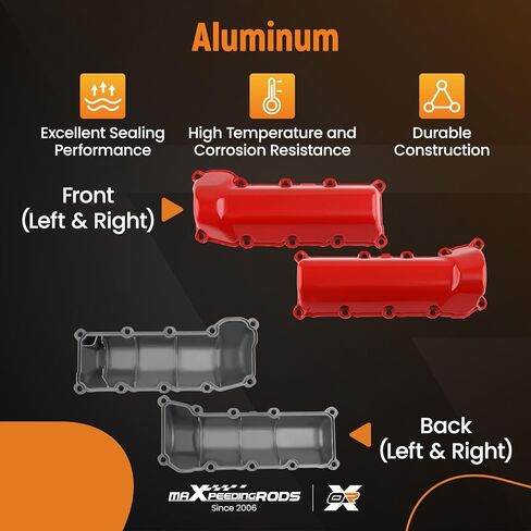 maXpeedingrods Aluminum Engine Valve Cover for Dodge Dakota Durango Nitro Ram for Jeep Liberty Commander Grand Cherokee for Ram 1500 2004-2012 3.7L V6 SOHC Replace 53021937AD in Saudi Arabia
