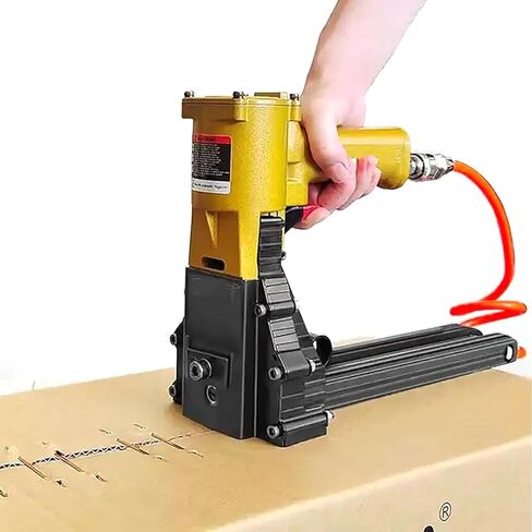 Pneumatic Cardboard Box Stapler, Manual Carton Closing 34.7mm Corrugated Staple Gun, Nail Length and Depth Adjustable, for Cartons Folding Boxes in Saudi Arabia
