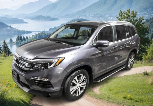 IKON MOTORSPORTS، لوحة الجري متوافقة مع 2016-2022 Honda Pilot، زوج قضيب Nerf من الألومنيوم بنمط المصنع باللون الأسود، 2017 2018 2019 2020 2021 in Saudi Arabia