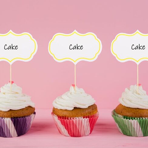 50 قطعة من قطع الكب كيك لبوفيه الحفلات، أعواد كب كيك فارغة، علامات الجبن الأبيض، أعلى الكعكة، ملصقات بوفيه مسواك للوحة Charcuterie، قطع علوية للكب كيك لتزيين حفلات الزفاف وأعياد الميلاد in Kuwait