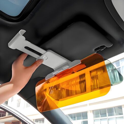 Car Visor 2 in 1 Day and Night Anti-Glare, Automobile Sun Anti-UV Block Visor, Non Glare Anti-Dazzle Sunshade Mirror Goggles Shield for Driving Goggles, Windshield Visor (Two Color 1 Pack) in Saudi Arabia