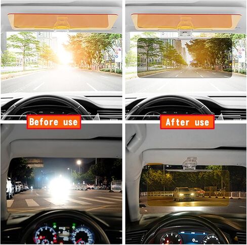Car Visor 2 in 1 Day and Night Anti-Glare, Automobile Sun Anti-UV Block Visor, Non Glare Anti-Dazzle Sunshade Mirror Goggles Shield for Driving Goggles, Windshield Visor (Two Color 1 Pack) in Saudi Arabia