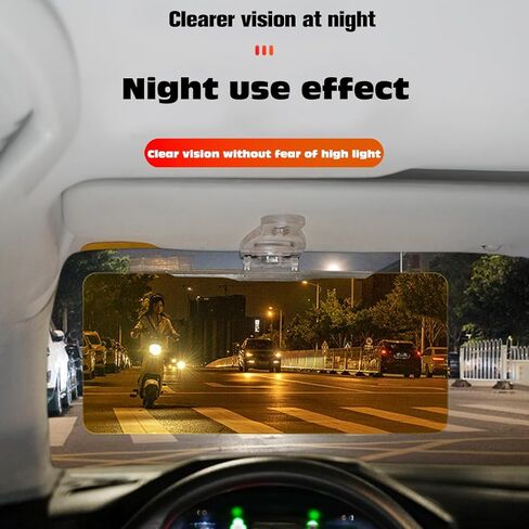 Car Visor 2 in 1 Day and Night Anti-Glare, Automobile Sun Anti-UV Block Visor, Non Glare Anti-Dazzle Sunshade Mirror Goggles Shield for Driving Goggles, Windshield Visor (Two Color 1 Pack) in Saudi Arabia