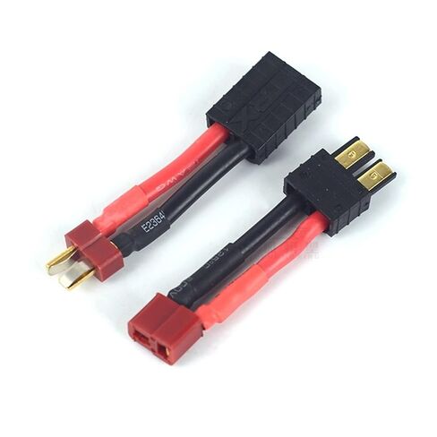 1PCS T Plug Deans Female/Male to TRX Male Female Adapter Connector for RC Car Battery Accessories(Red) in Saudi Arabia